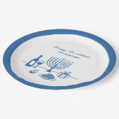 Assiettes En Carton Whimsical Hand Drawn Hanukkah Party Trendy Custom (Angle)