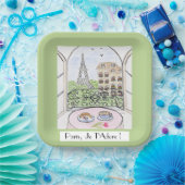 Assiettes En Carton Whimsical Paris Eiffel Tower I Adore You! (Fête)