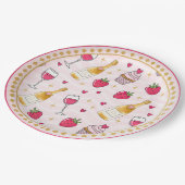 Assiettes En Carton Whimsical Pink Strawberry (Angle)