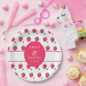 Assiettes En Carton Whimsical Pink Strawberry Wedding (Fête)