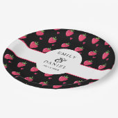 Assiettes En Carton Whimsical Pink Strawberry Wedding (Angle)