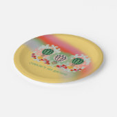 Assiettes En Carton Whimsical Rainbow Hot Air Balloon Anniversaire (Angle)