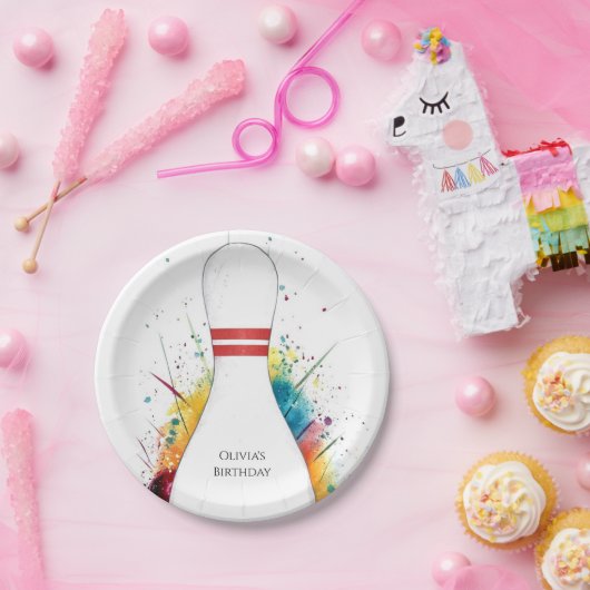 Assiettes En Carton Whimsical Retro Bowling Anniversaire (Fête)