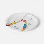 Assiettes En Carton Whimsical Retro Bowling Anniversaire (Angle)