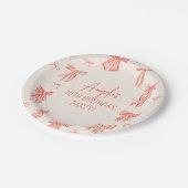 Assiettes En Carton Whimsical Rose Bow Girl fête d'anniversaire (Angle)