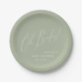 Assiettes En Carton Whimsical Sage Green Oh Baby! Baby shower (Devant)