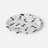 Assiettes En Carton Whimsical Skinny Motif de chat noir (Angle)
