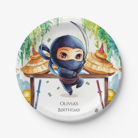 Assiettes En Carton Whimsical Spy Ninja Anniversaire (Devant)