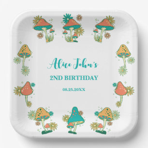 Assiettes En Carton Whimsical Super Psychedelic Champhroom Anniversair