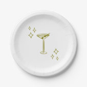Assiettes En Carton Whimsical Tini Bit Martini Anniversaire (Devant)