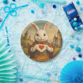 Assiettes En Carton Whimsical White Rabbit Hearts Enchanted Wonderland (Fête)
