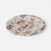 Assiettes En Carton Whimsical Woodland Animaux Monogrammes (Angle)