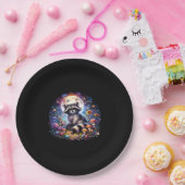 Assiettes En Carton Whimsigoth Raccoon Par Lune, Ventilateur Coloré (Fête)