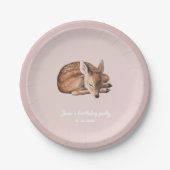 Assiettes En Carton Whimsland Cerf Anniversaire rose (Devant)