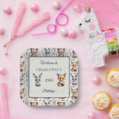 Assiettes En Carton Whimsland Woodland Boho Nom de l'anniversaire (Fête)