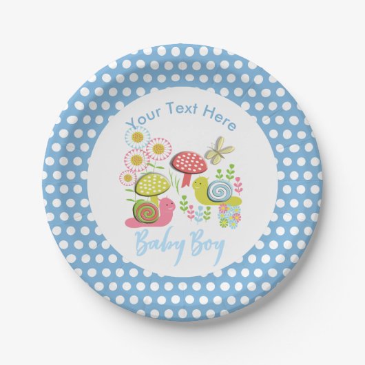 Assiettes En Carton Whimsy Fairy Tale Spring Garden Baby Boy Shower (Devant)