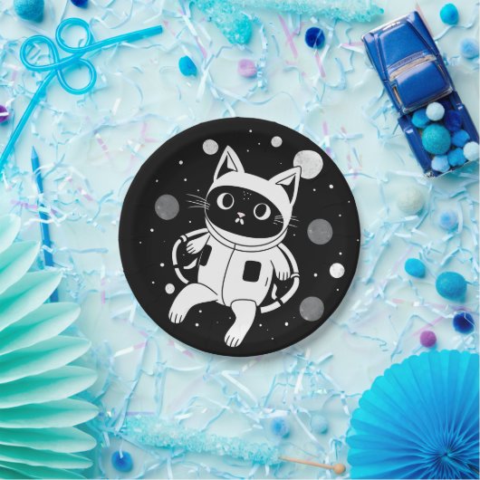 Assiettes En Carton Whiskers dans l'espace (Fête)