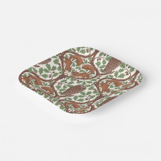 Assiettes En Carton Whispers/Chouettes et écureuils des bois dans le c (Angulaire)
