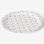 Assiettes En Carton White and Red Hearts Pattern Valentine's Day (Angle)