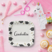 Assiettes En Carton White Cap & Confetti Graduation (Fête)