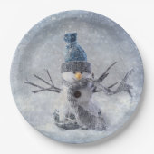 Assiettes En Carton White Christmas snowman (Devant)
