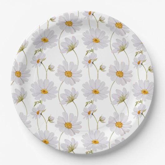 Assiettes En Carton White Daisy (Devant)