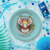 Assiettes En Carton White Dove Turquoise Blue Confirmation Célébration (Fête)