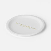 Assiettes En Carton White & Gold Colors Professional Trendy Plain (Angle)