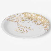 Assiettes En Carton White Gold Parties scintillant String lumières fêt (Angle)