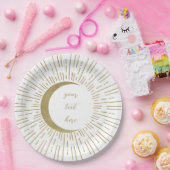 Assiettes En Carton White & Gold Stars Celestial Sunburst Moon Mariage (Fête)