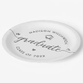 Assiettes En Carton White Graduation Gray Script Hearts Cap Fun Modern (Angle)