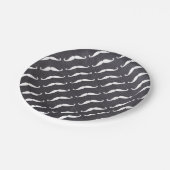 Assiettes En Carton White Mustache Pattern on Chalkboard Little Man (Angle)
