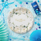 Assiettes En Carton White Peony Epiphany Mariage 9 pouces Dîner (Fête)