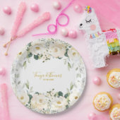 Assiettes En Carton White Peony Epiphany Mariage 9 pouces Dîner (Fête)