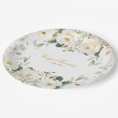 Assiettes En Carton White Peony Epiphany Mariage 9 pouces Dîner (Angle)