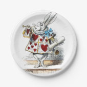 Assiettes En Carton White Rabbit Alice Wonderland Hearts (Devant)