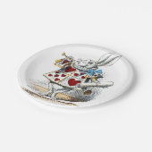 Assiettes En Carton White Rabbit Alice Wonderland Hearts (Angle)