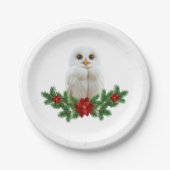 Assiettes En Carton White Snow Christmas Owl (Devant)