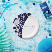 Assiettes En Carton White Starfish Marine Blue Beach Mariage élégant (Fête)