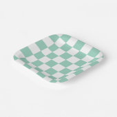 Assiettes En Carton White & Teal Checkerboard Paper Plates (Angulaire)