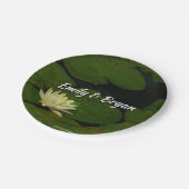 Assiettes En Carton White Waterlily I Peaceful (Angle)