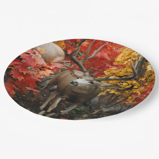 Assiettes En Carton Whitetail En Automne (Angle)