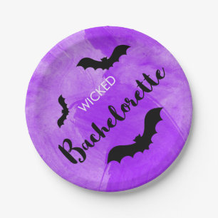 Assiettes En Carton Wicked Bachelorette Party Black Bat Witchy