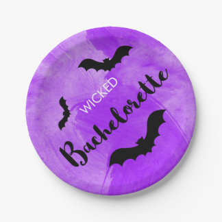 Assiettes En Carton Wicked Bachelorette Party Black Bat Witchy