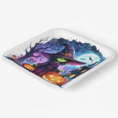 Assiettes En Carton Wicked Éffrayant mignonne sorcière Halloween Plaqu (Angulaire)