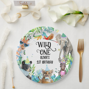 Assiettes En Carton Wil Birthday Safari Animaux