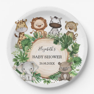 Assiettes En Carton Wild Jungle Safari Animaux 1er anniversaire