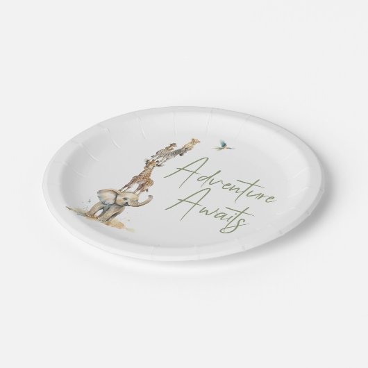 Assiettes En Carton Wild Jungle Safari Aventure Attend Baby shower (Angle)