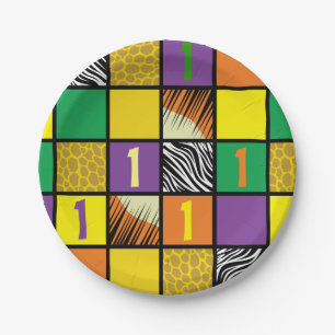 Assiettes En Carton Wild One 1er anniversaire de fête Safari