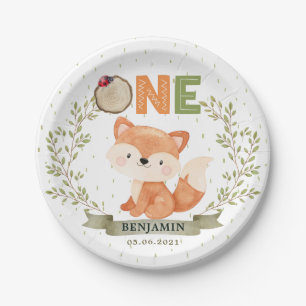 Assiettes En Carton Wild One Baby Fox 1st Birthday Papier Plaque